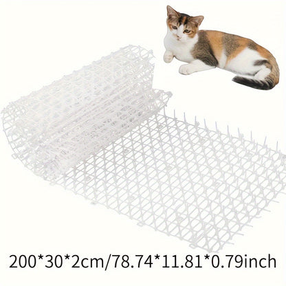 Cat and dog repellent mat with spikes for indoor and outdoor use. Comes with 8 garden nails.