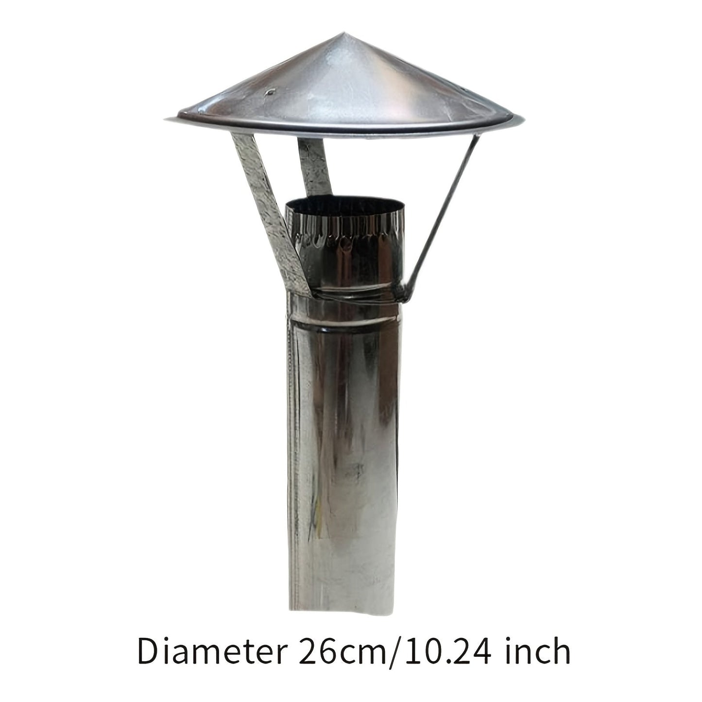 Detachable and durable polished stainless steel chimney cover for outdoor garden stove - 1 piece.