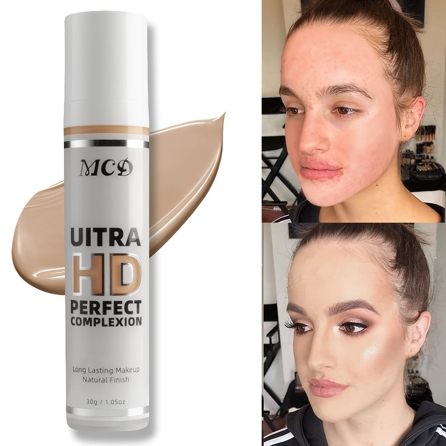 MC Ultra HD Perfect Complexion Liquid Foundation - Matte, Waterproof, Invisible Pores, Natural Shine, Long-Lasting, All Skin Types