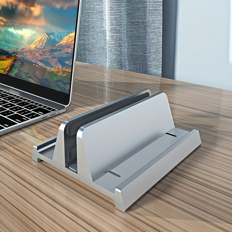 Adjustable ABS laptop stand with clip holder for various laptop brands.