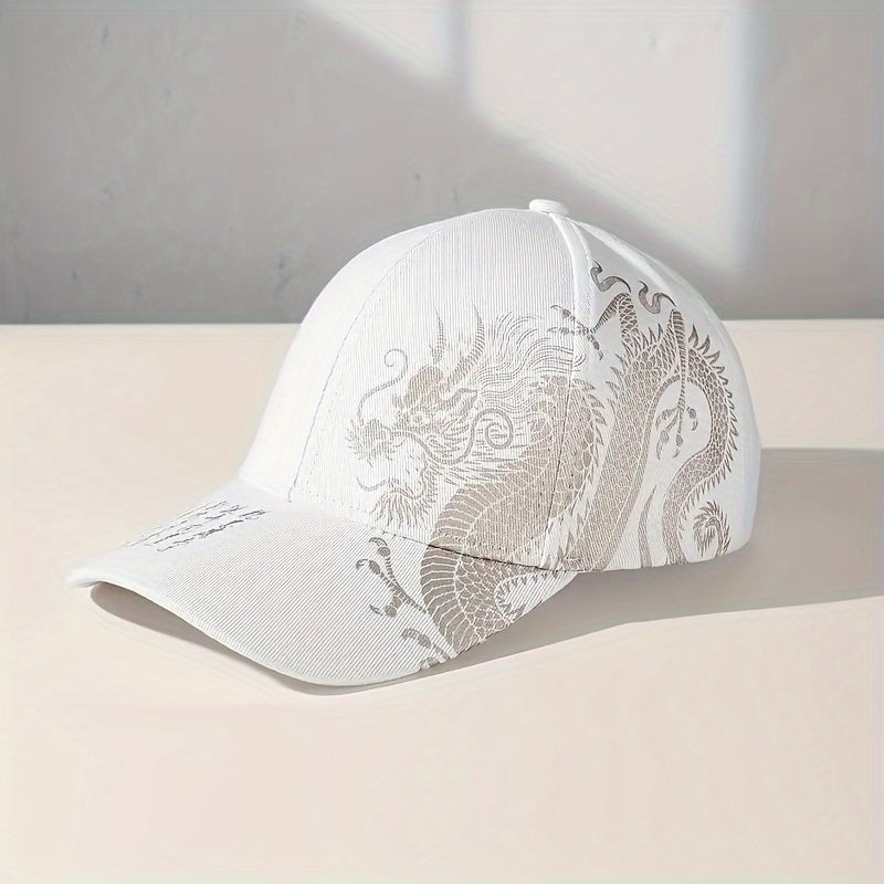 Chinese dragon print baseball cap