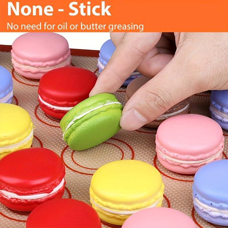 Silicone Baking Mat For Oven, Non-Stick Macaron Silicone Mat, Reusable Heat Resistant Half Sheet Baking Mat - Perfect for Cookies, Macarons, Bread, and Pastry (1pc/2pcs)