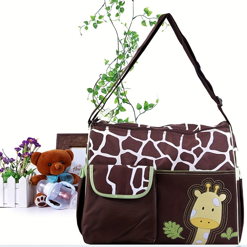 Mommy Bag with Stylish Cartoon Pattern - Spacious with Multiple Functions, Includes Dry & Wet Separation - Ideal for Moms and Babies!