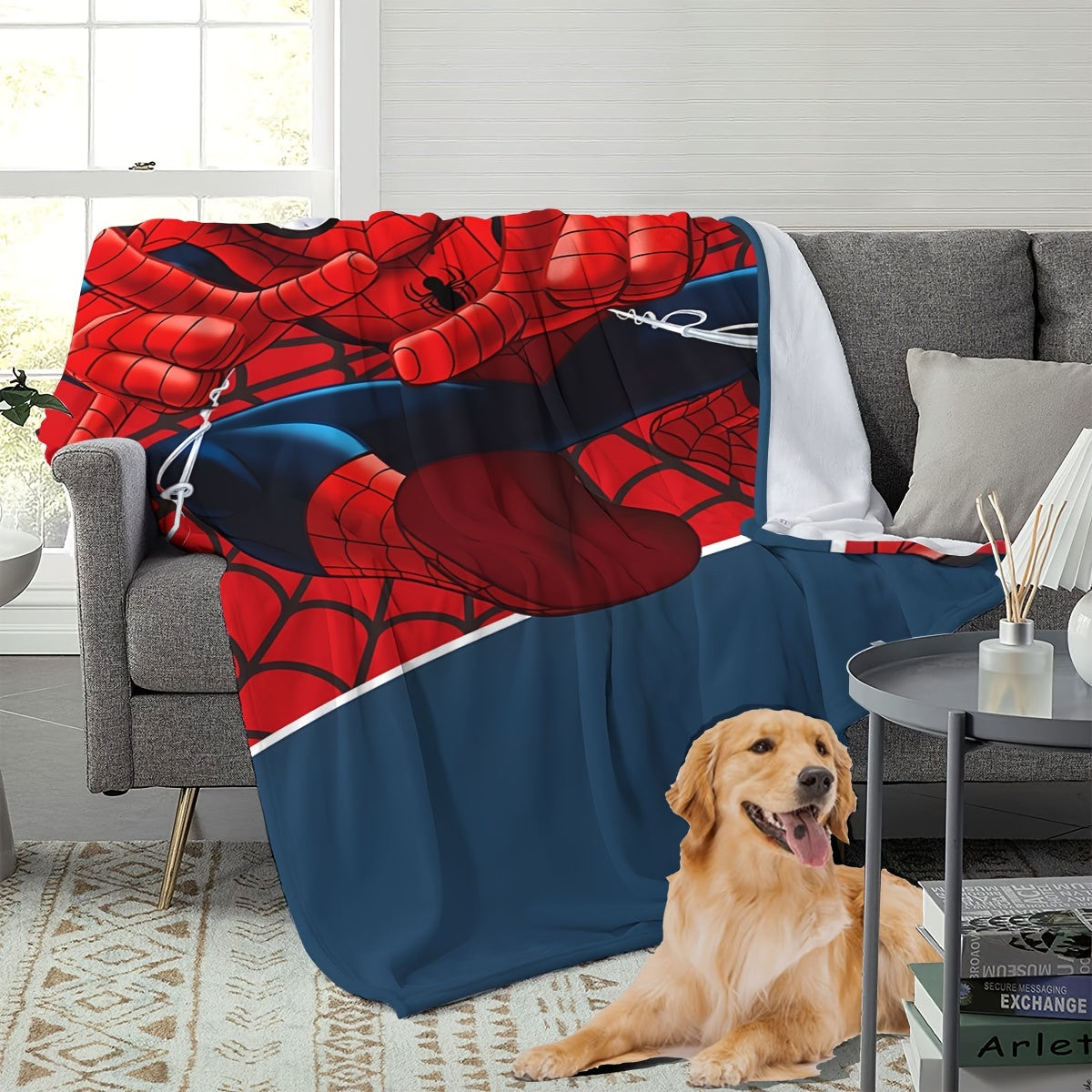 Soft, cozy Spider-Man plush throw blanket ideal for all seasons - perfect for gifting for couch, bed, travel, and car use.