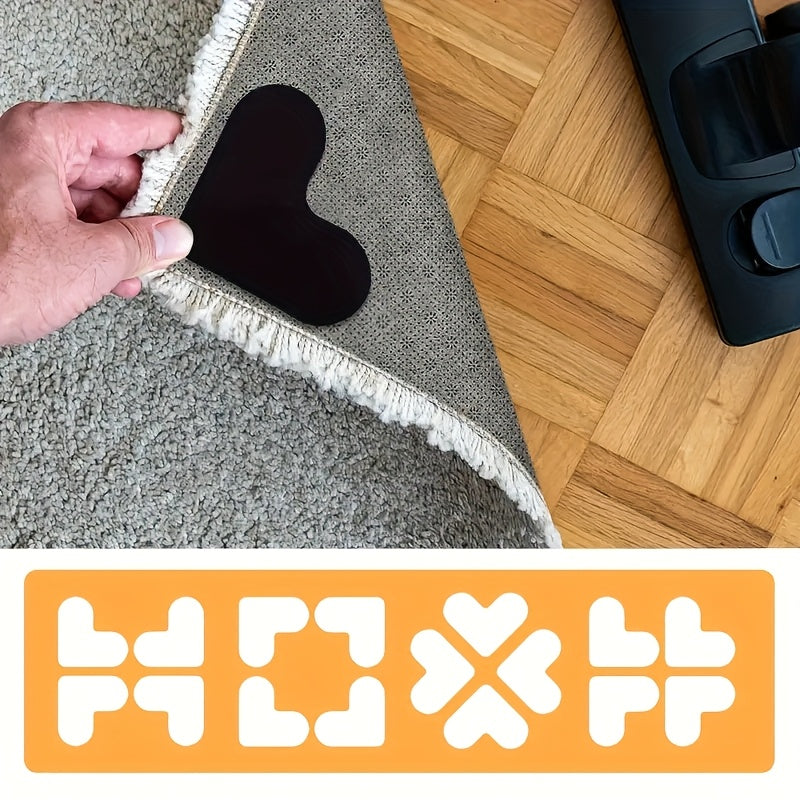 16 pieces of sturdy area rugs with carpet stickers for a secure grip, non-slip rug pad to prevent slipping, washable tape for hardwood floors, tile floors, home decor, and room decor.