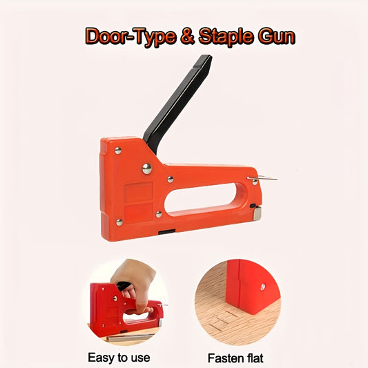 Essential 3-in-1 manual staple gun with durable plastic staples for home use, staples not included.