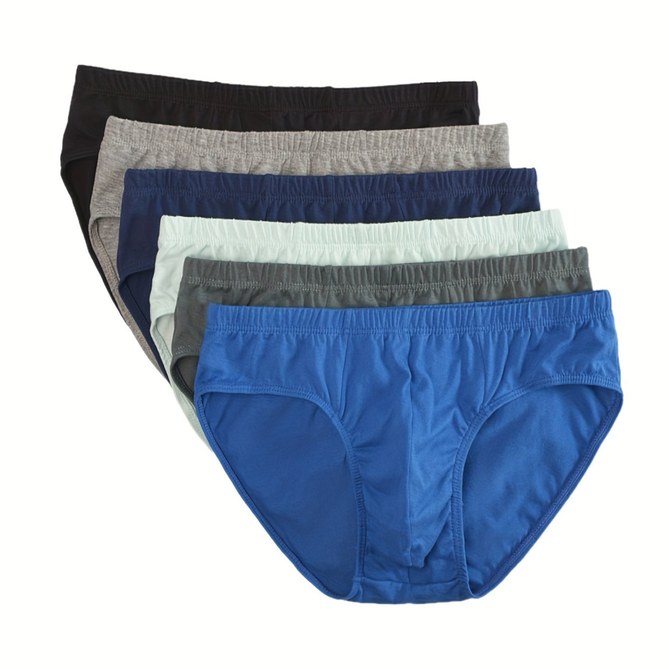 5 cotton briefs for men made of medium stretch knit fabric in a solid color, providing breathable comfort fit for all seasons.