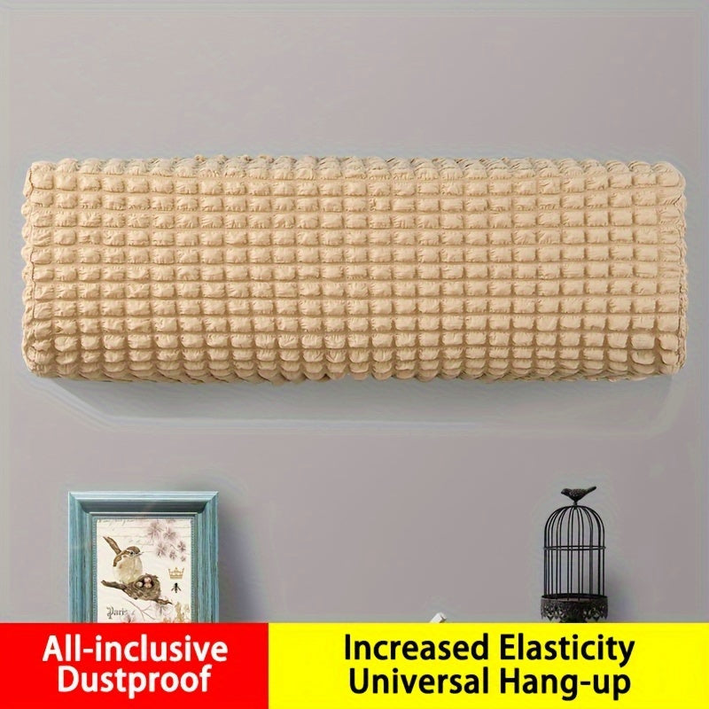 Indoor all-inclusive design, with remote control capability, this wall-mounted cover for air conditioners is made of 1 piece of elastic horn material. It does not require electricity, making it an energy-efficient home comfort accessory.