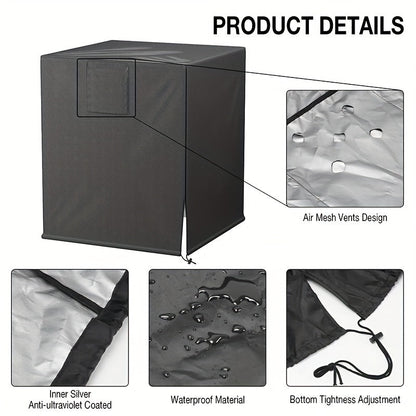 Durable Outdoor Air Conditioner Cover - Constructed with 600D Oxford Fabric, Square Vertical AC Hood, Protects against Rain, Sun, and Snow, Made from Polypropylene Material, No Electrical Power Required