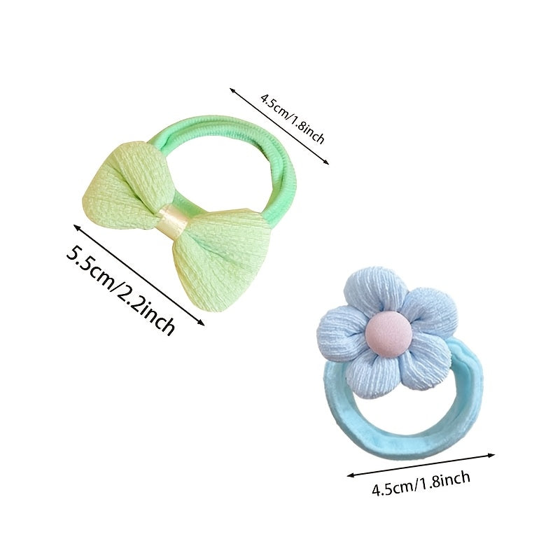 Cute flower rubber bands for children, high elasticity and won't damage hair. Perfect hair accessory for girls.