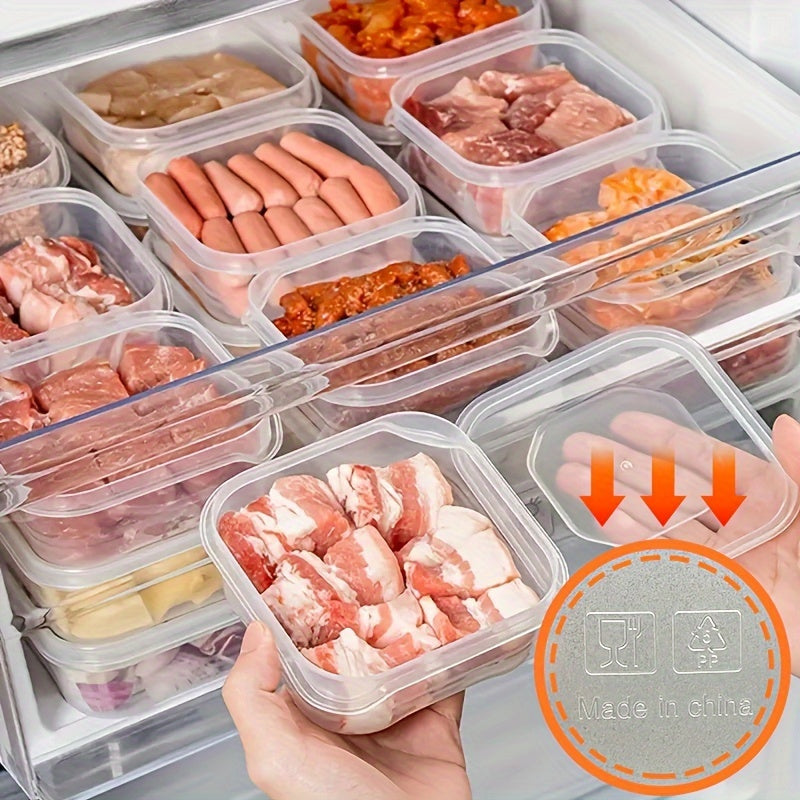 Refrigerator storage box for vegetables, fruits, jelly, meat, and various ingredients. This box helps to keep your food fresh and can be used in the microwave.