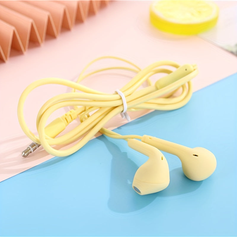 Anime-inspired wired earphones with microphone, 3.5mm jack, noise isolation, volume control, tangle-free cable, semi-open-back design, various color options, suitable for cellphones, great