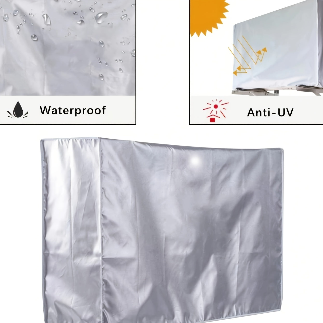 Aluminum Foil Air Conditioner Cover - Portable, Household Use - Available in Multiple Sizes for Dust Protection, Sun Protection, and Waterproofing