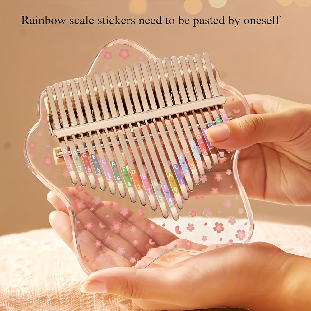 Exquisite 21-note crystal transparent Kalimba thumb piano - ideal gift for birthdays and holidays.