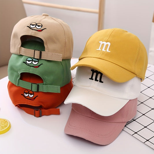 Fashionable children's baseball cap with adjustable fit and solid letter design for baby boys.