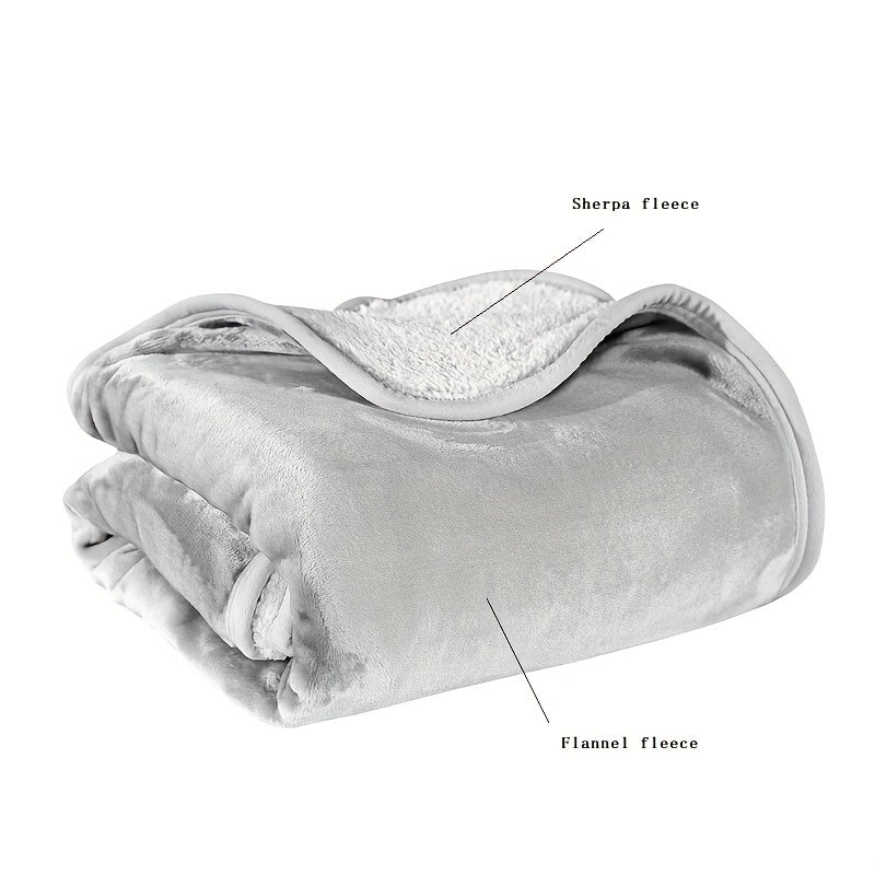 Wearable Blanket: 1 Piece Double Flannel Sherpa Shawl Cover Blanket for Air Conditioning, Nap Time, and Office Use - Multi-functional Blanket for Lazy Days, Covering Waist and Legs