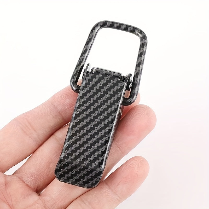 2 car bumper clips, carbon fiber pattern lock fixed pull buckle safety hook clips for car and truck bumpers.