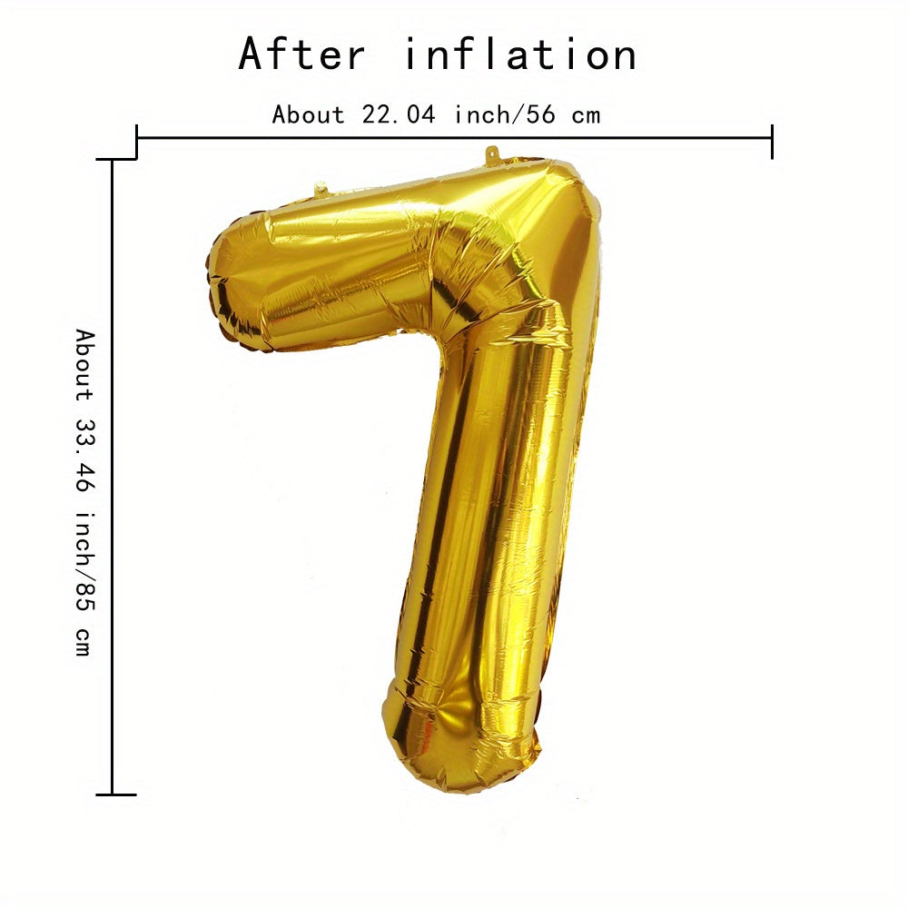 Large Golden Digital Aluminum Film Balloon (101.6cm) for Birthday, Anniversary, or New Year's Eve Parties. Self-sealing and perfect for decoration.