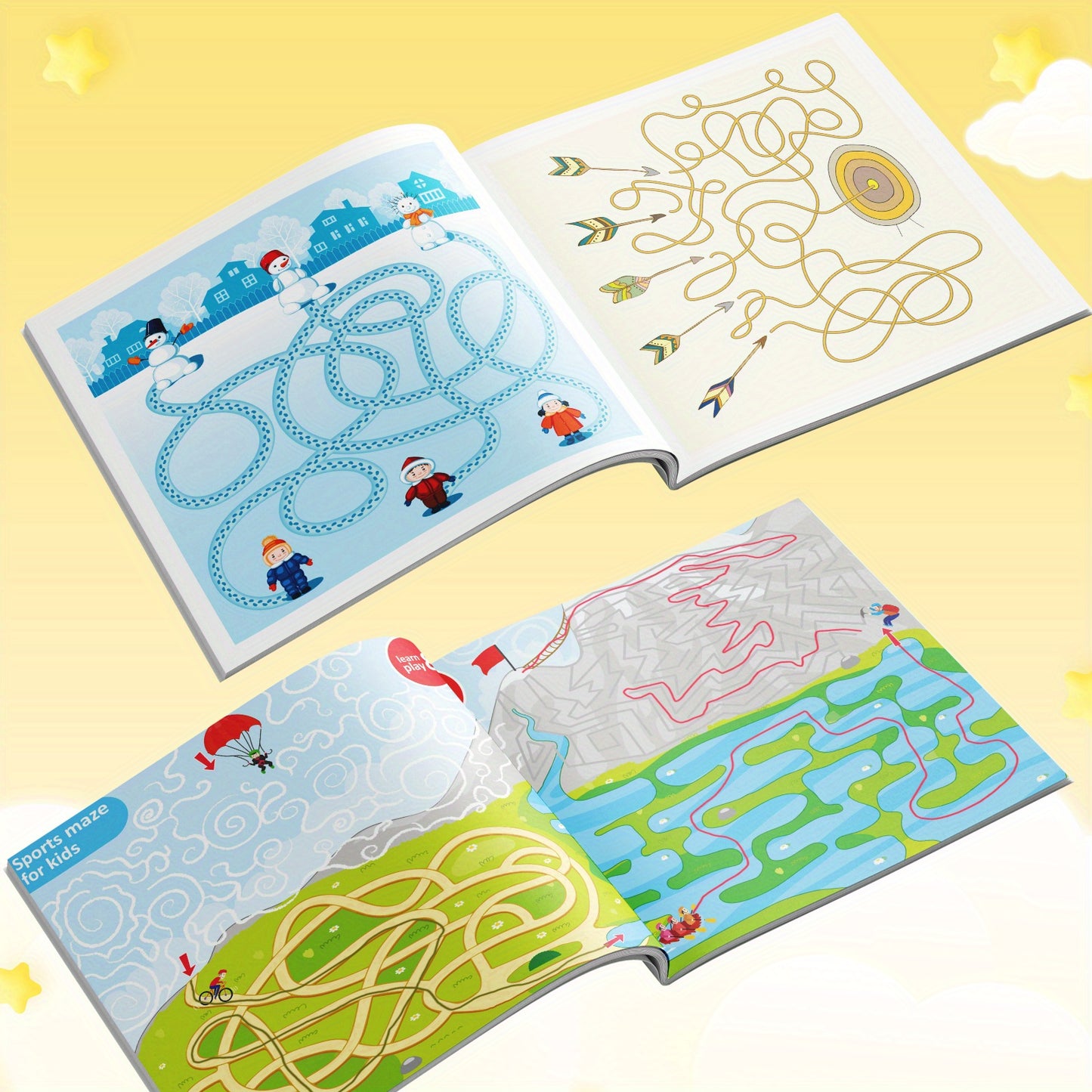 Colorful Maze Adventure: 4 Puzzle Books for Kids