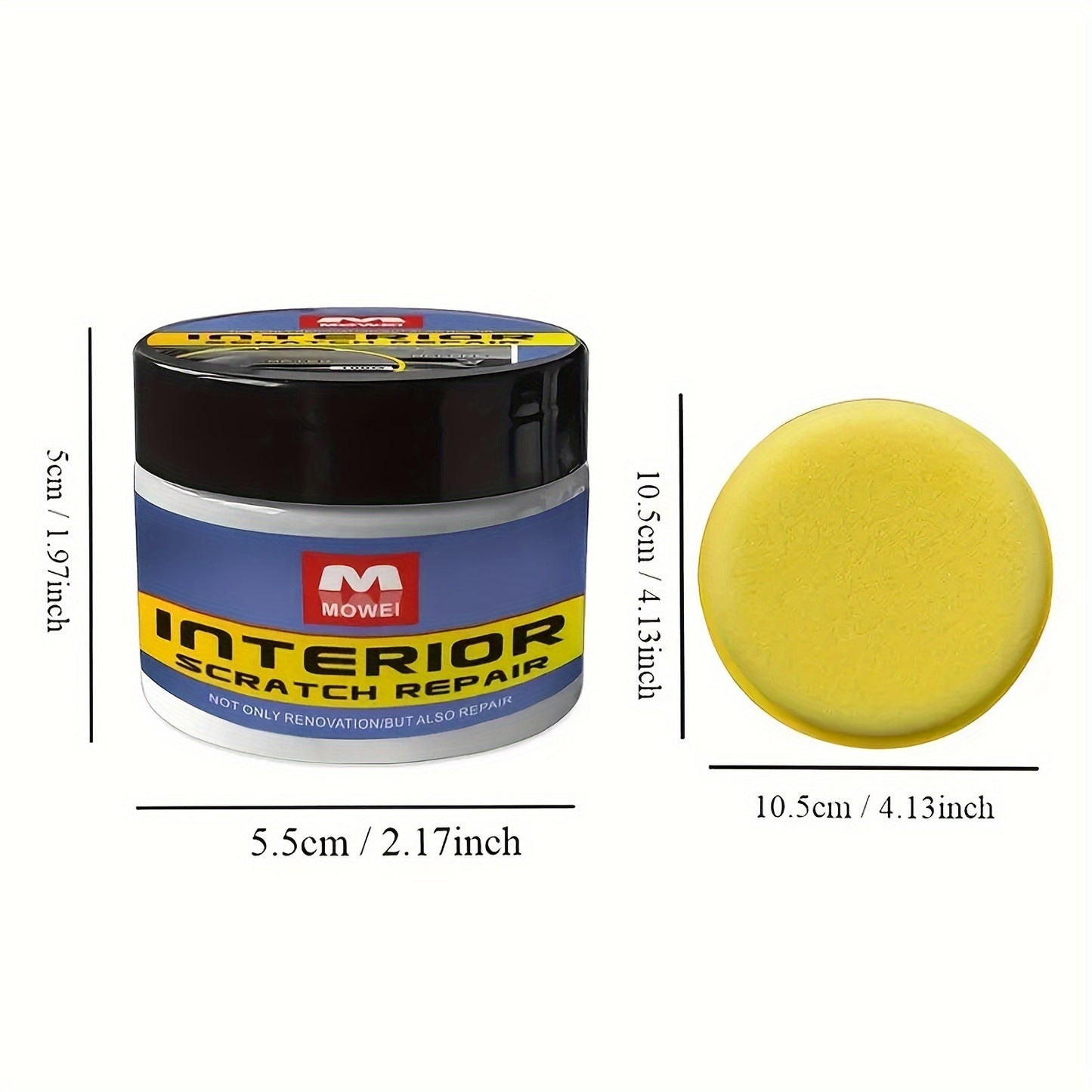 Microfiber car scratch repair wax for quick fix of minor scratches on auto interior and plastic surfaces.