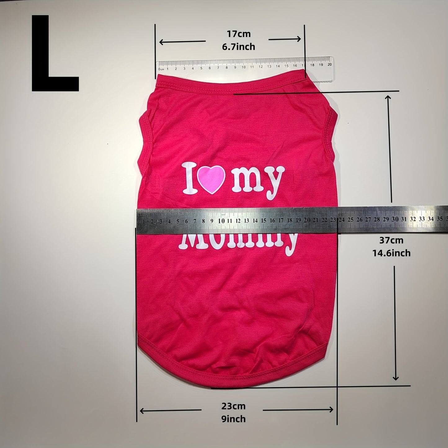 Cute 'I Love My Daddy/Mommy' graphic pet vest for summer parties, suitable for dogs and cats.