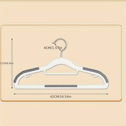 Набор из 20 белых пластиковых вешалок с нескользящими плечиками - прочные и экономящие пространство для организации вашего шкафа, идеально подходят для дома