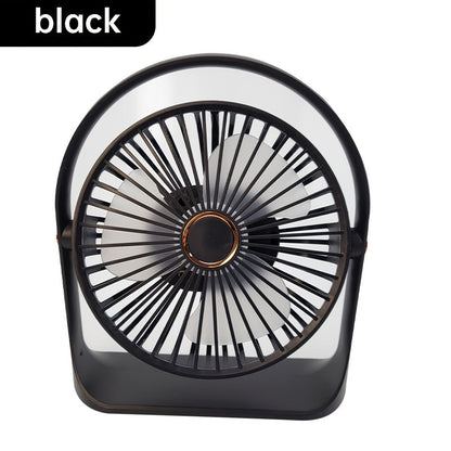 The TENGQU Portable USB Rechargeable Fan features a 1200mAh Lithium Battery and 5-Speed High-Velocity Table Fan. Perfect for use in the home, office, bedroom, or outdoors, this compact fan has a polished plastic design with button control for easy