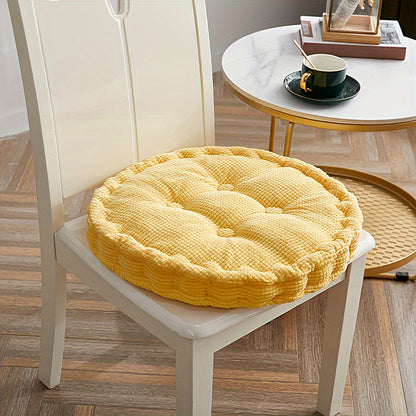 Soft and thick Tatami seat cushion for office, bedroom, and dining chair - round dandelion corduroy cushion for home decor.