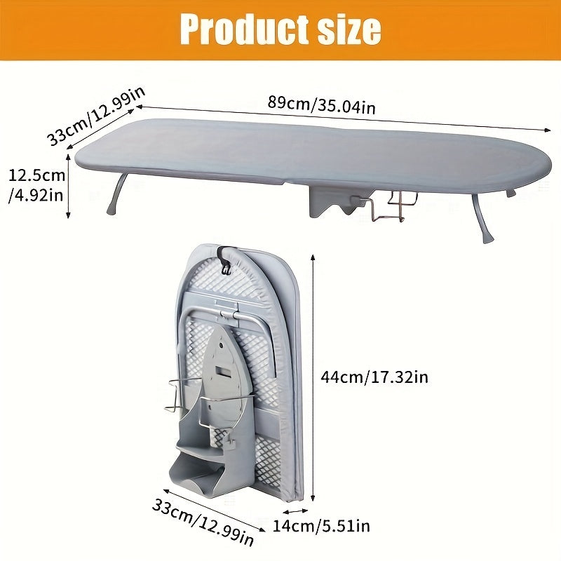 No power needed, high heat resistant, spacious storage, easily foldable ironing board.