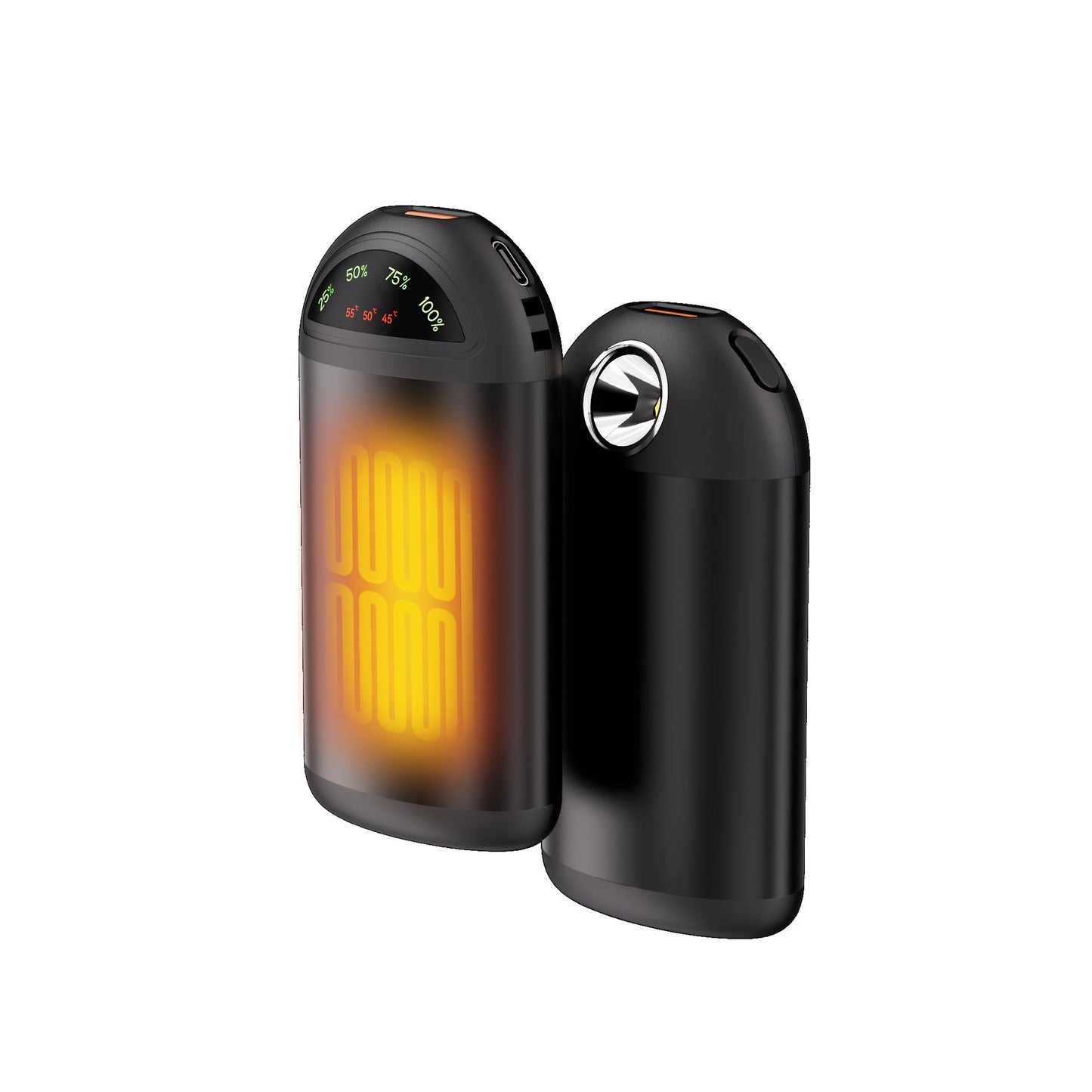 Stay Warm Anywhere with our USB Rechargeable Hand Warmer and LED Flashlight - Compact 5000mAh Portable Warmer, Ideal Christmas Present - Choose from Black or Green