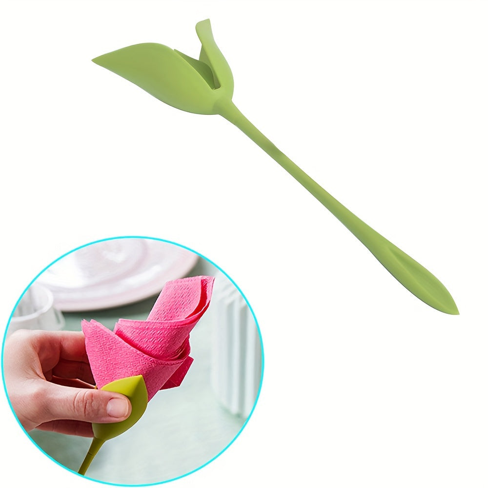 5 ABS Rose Flower Napkin Holders for Elegant Table Decor for Dining & Special Occasions