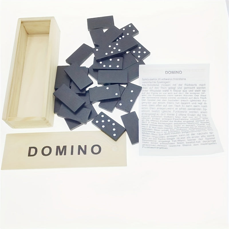 28pcs Premium Wooden Dominoes Set in Elegant Storage Box