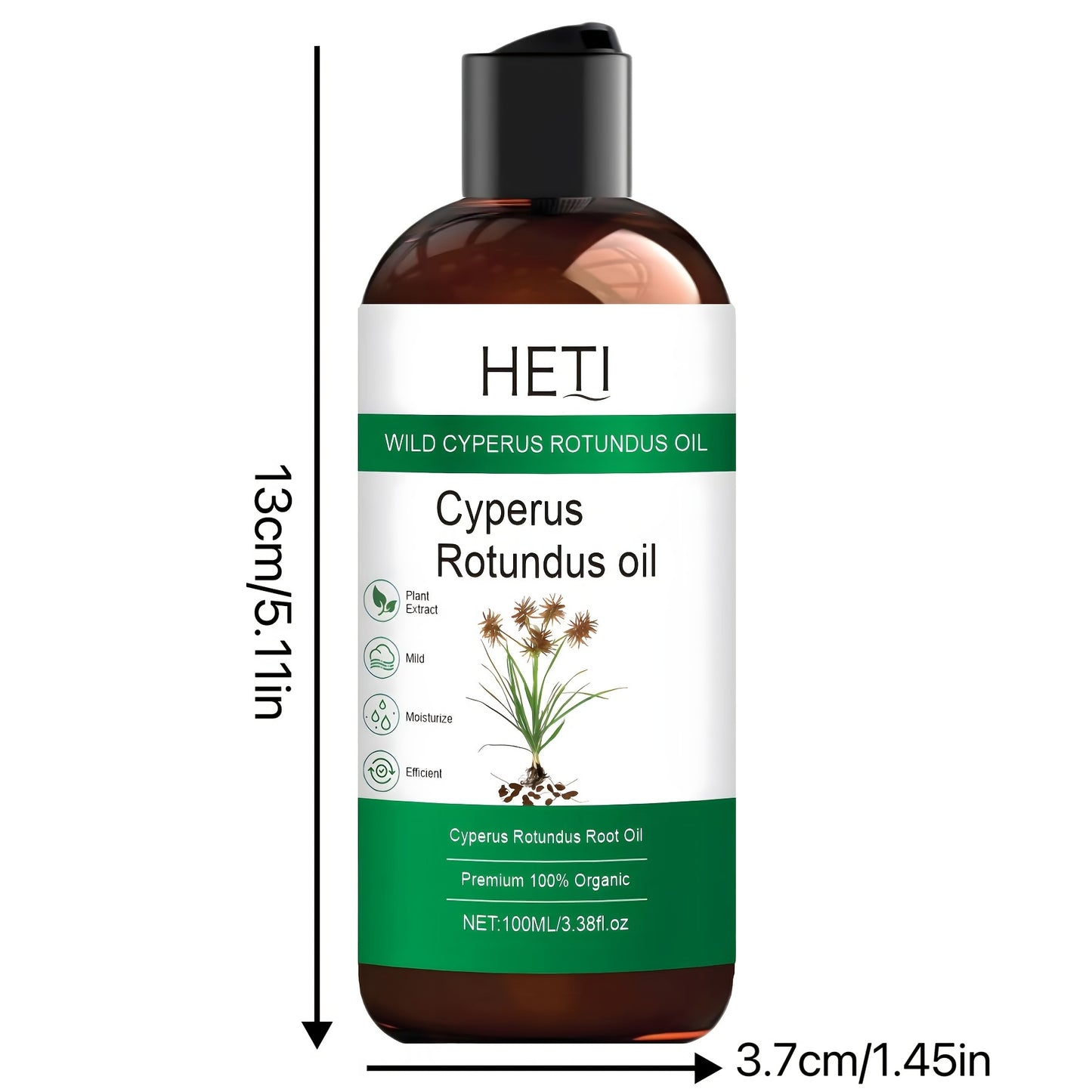 100ML Cyperus Rotundus Oil for hair removal care, 100% plant essential oil, suitable for hair and body, non-greasy, moisturizing, and easily absorbed.