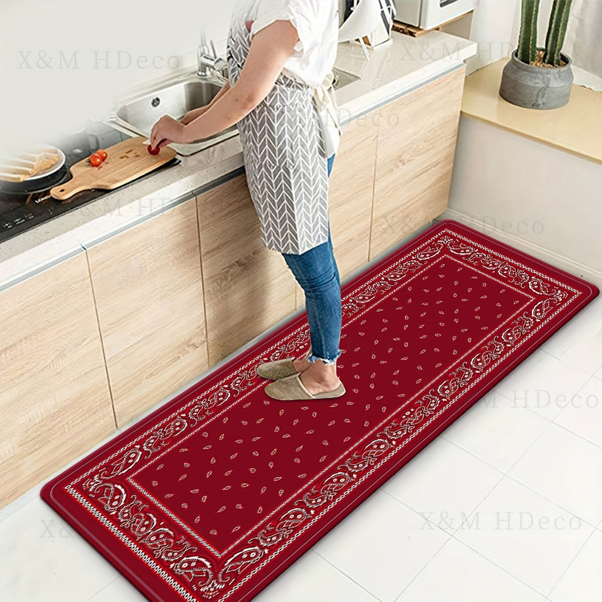 Waterproof Non-Slip Indoor Door Runner Rug for Kitchen, Home Office, Sink, Laundry - Quick Dry, Absorbent, Comfortable, 1 Piece