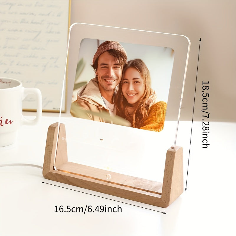 Personalized Luminous Love Acrylic Photo Frame for Girlfriend, Boyfriend, and Friends - Perfect Birthday or Valentine's Day Gift