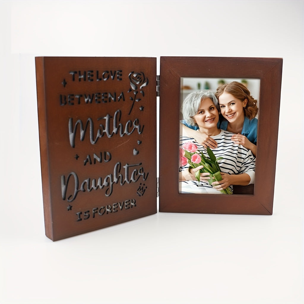 Celebrate the eternal bond between mother and daughter with our Engraved Wooden Photo Frame featuring LED Light. This 4x6 picture frame is perfect for gifting on Mother's Day, birthdays, or to a new mom. Ideal for women ages 18 and above.