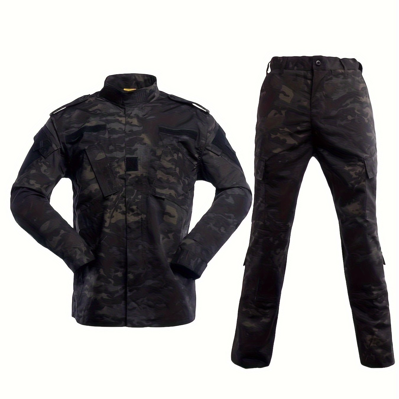 2nd Gen Camo Training Suit - Durable Polyester, Machine Washable, Zip Jacket & Cargo Pants, Perfect for Spring/Fall Outdoor Activities