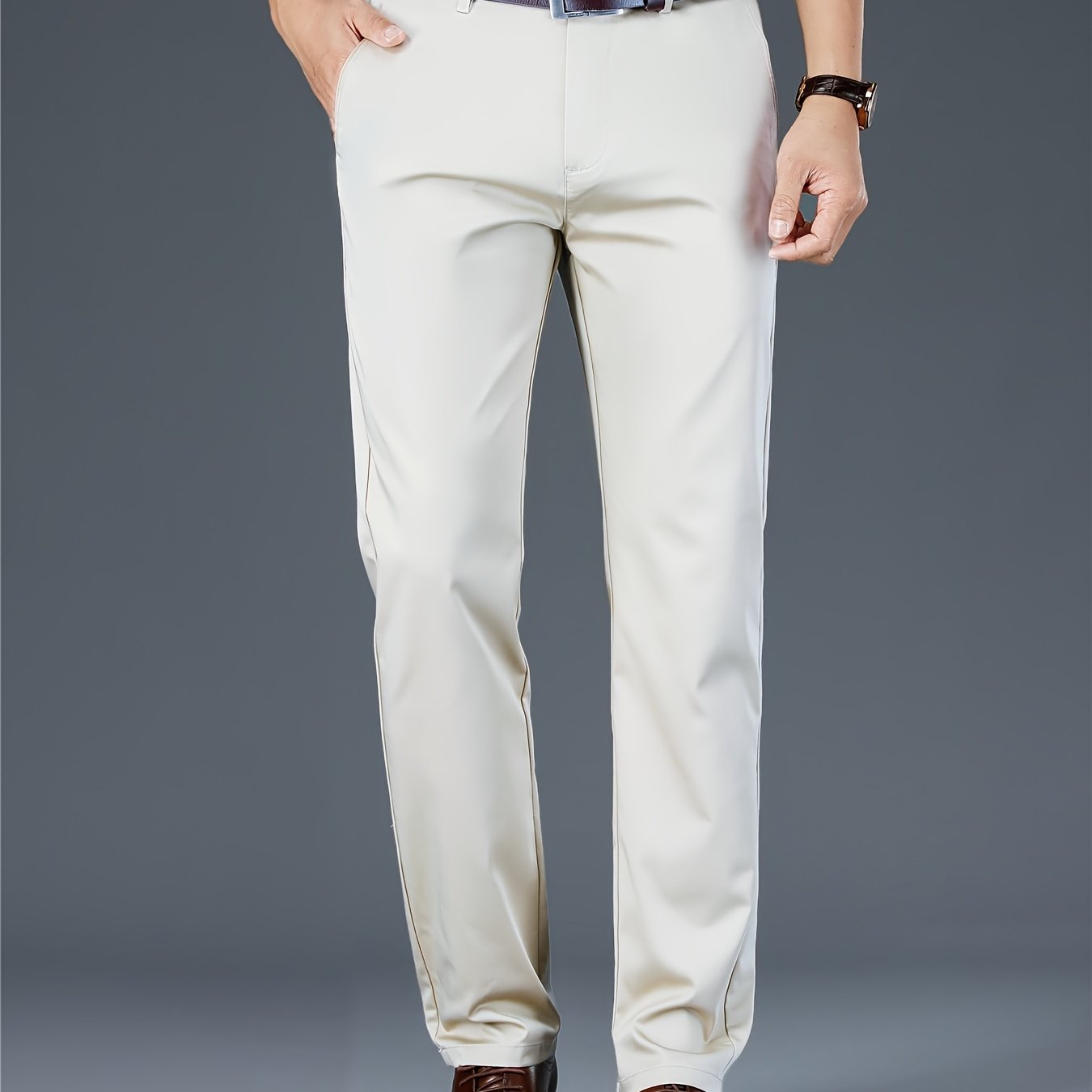 Men's versatile casual formal pants with a classic design and comfortable fit, perfect for casual or business wear.