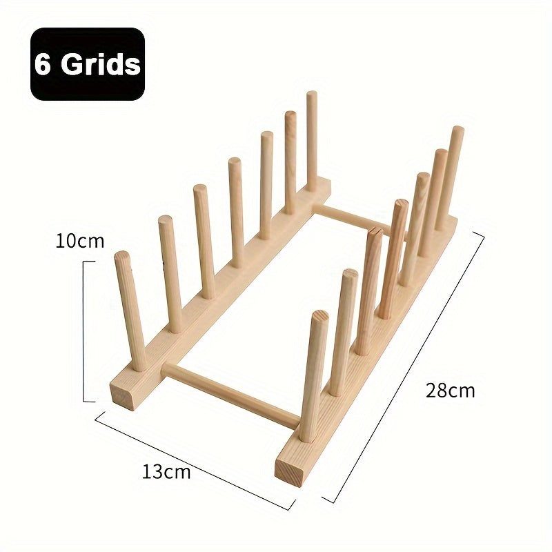 Wooden Dish Rack with Draining System - High-Quality Functional Woodware for Organizing Plates, Cups, and Utensils in the Kitchen, Space-Saving Design with Natural Wood Finish.