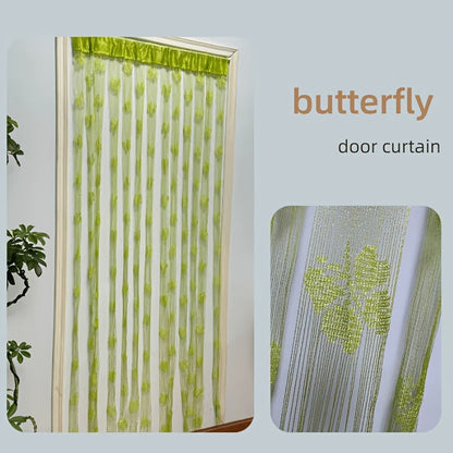 Stunning Sheer Curtain featuring a Vibrant Orange-Yellow Butterfly & Floral Pattern - Made from Durable Lightweight Polyester, with a Convenient Rod Pocket Design perfect for Living Rooms, Weddings, and Hotels - Simple to Clean, Ideal for All Seasons, a