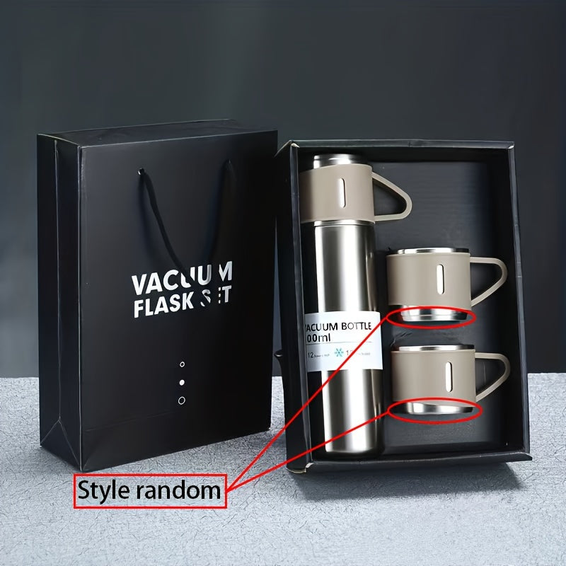 500ml Stainless Steel Insulated Mug Set with Lid - Leakproof, Portable for Hot & Cold Drinks - Ideal for Business & School