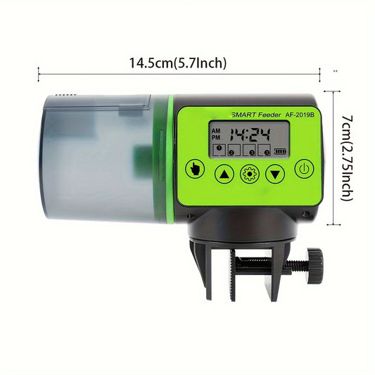 Autofeeder Automatic Fish Feeder with 200ml capacity, smart timing, battery powered, suitable for goldfish and other fish ≤36V operating voltage, PVC material. No batteries required.