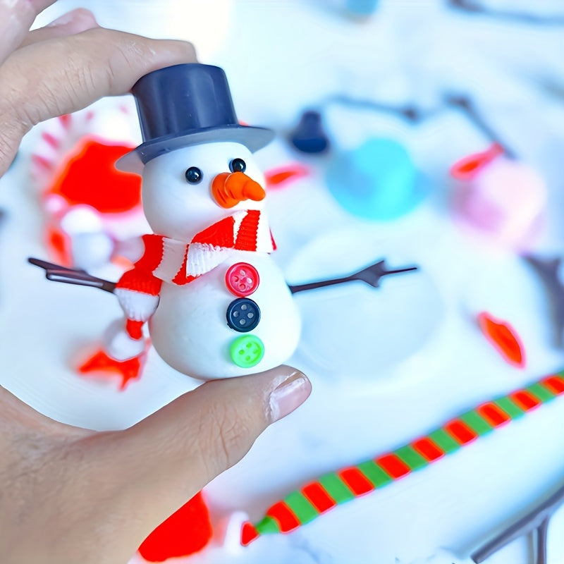 Snowman Handmade Kit Sets available in 11pcs and 33pcs - Ideal for Christmas, New Year, Valentine's Day, decorating, clay decorations, outdoor holiday decor, daily parties, and small gifts.