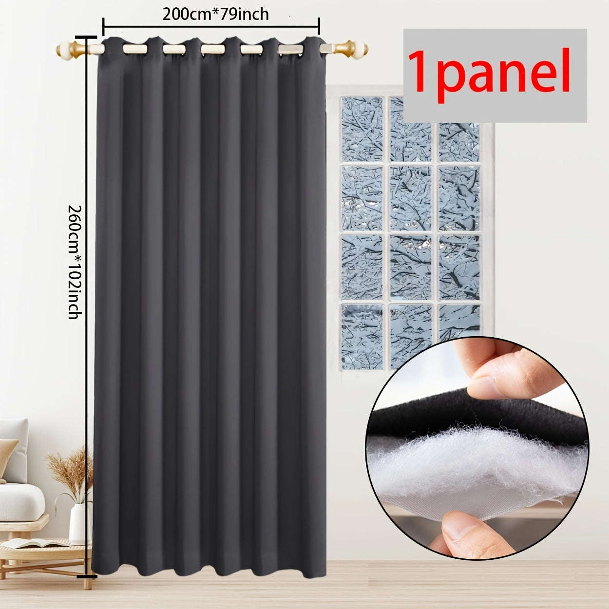 One piece of Winter Thermal Air Layer Curtains, specially crafted for insulation and wind protection during the colder months. These curtains are ideal for modern homes, serving as decorative door curtains, window partitions, and blackout curtains. They