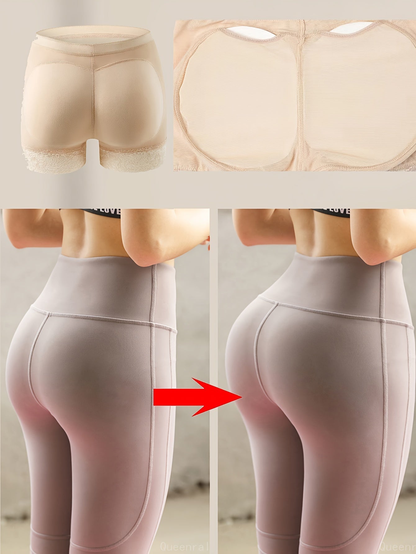 Faux buttock enhancer shapewear for women