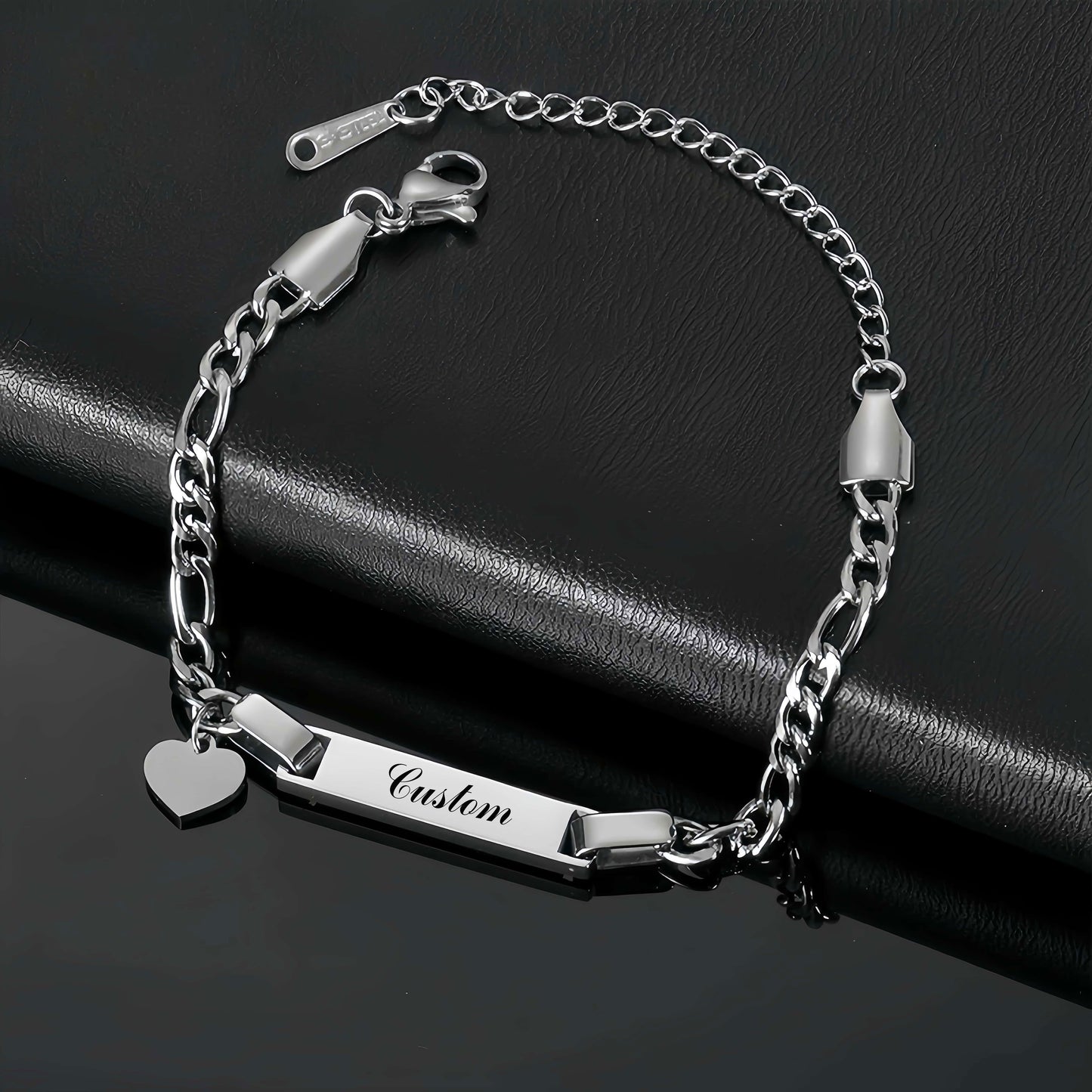 Personalized Stainless Steel Bracelet with Charms - Butterfly, Star, Crown & Heart - Custom Engraved with Name and Date - Ideal for Celebrations like Birthdays, Valentine's Day, Mother's Day and Beyond