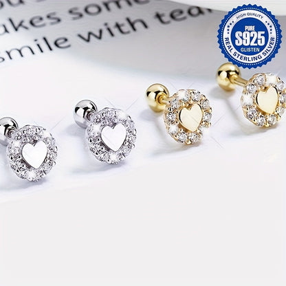 New Fashion 925 Sterling Silver Thread Stud Earrings exude a Simple yet Elegant Atmosphere. These Hypoallergenic Jewelry Love Ear Bone Studs are designed for Women with a distinct Personality. The Simple Style and Versatile Ear Jewelry make them a