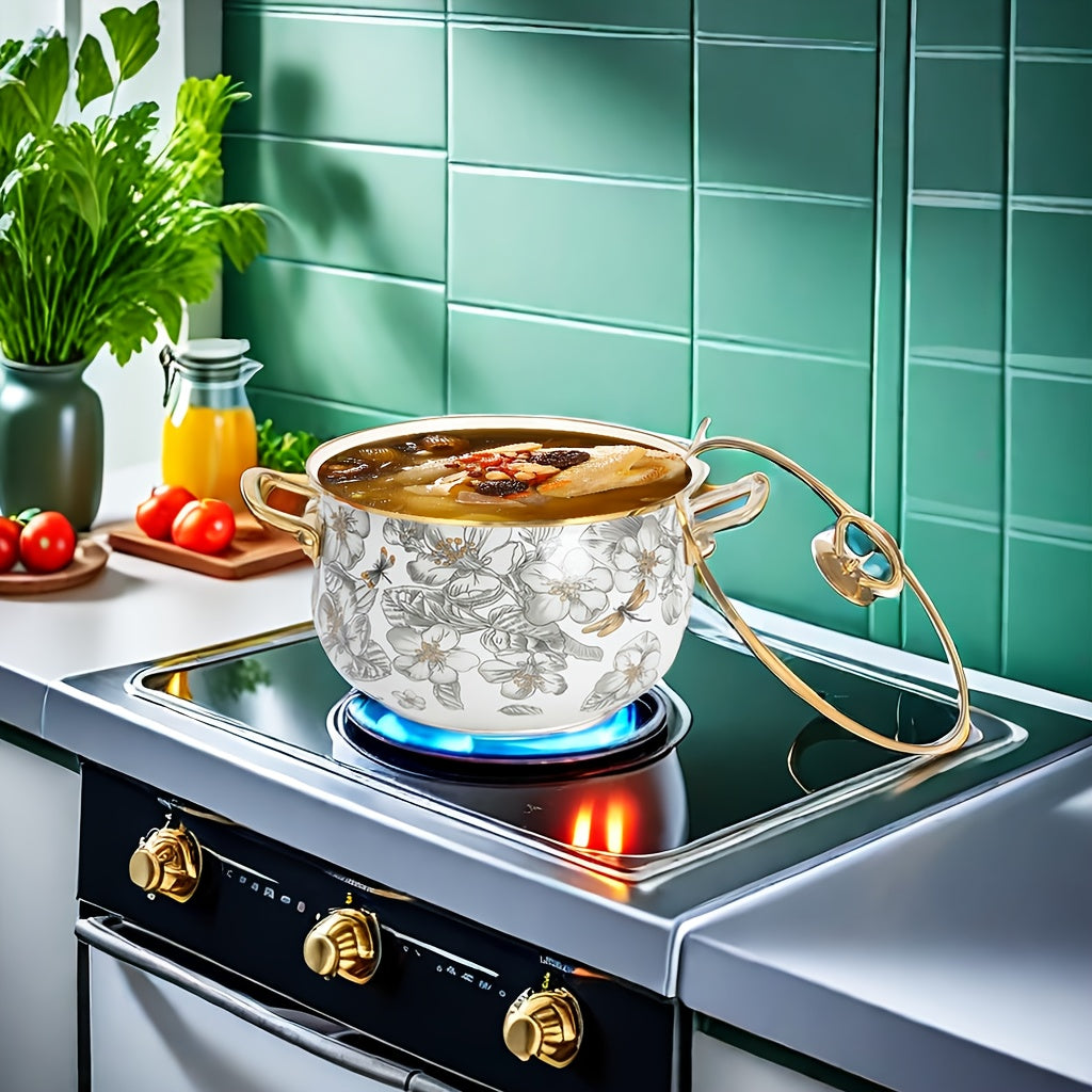 Premium Enamel Cooking Pot, ideal for Soup and Stew, with Easy-to-Clean Non-Stick Surface. Versatile for use in Home Kitchens and Restaurants, compatible with Gas and Electric Stoves. Perfect for Holiday Gatherings and as Gifts.