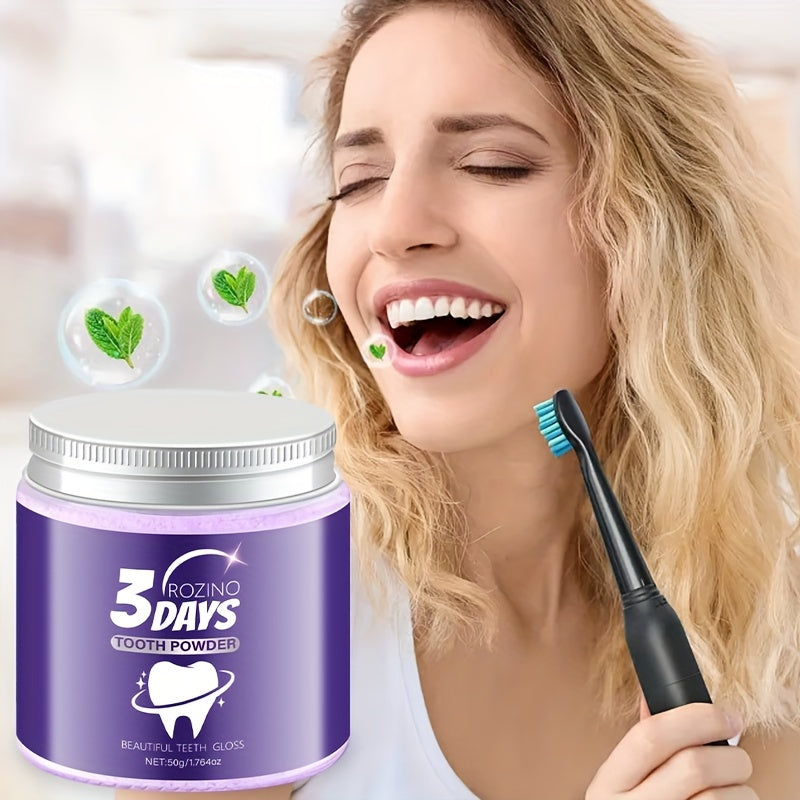 Purple teeth 4-piece set includes toothpaste powder pencil for brightening, curing bad breath, refreshing breath, and protecting gums.