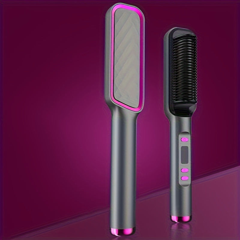 1pc Multifunctional Hair Straightener Comb with Negative Ion Technology, Type C Plug, Ideal Gift.